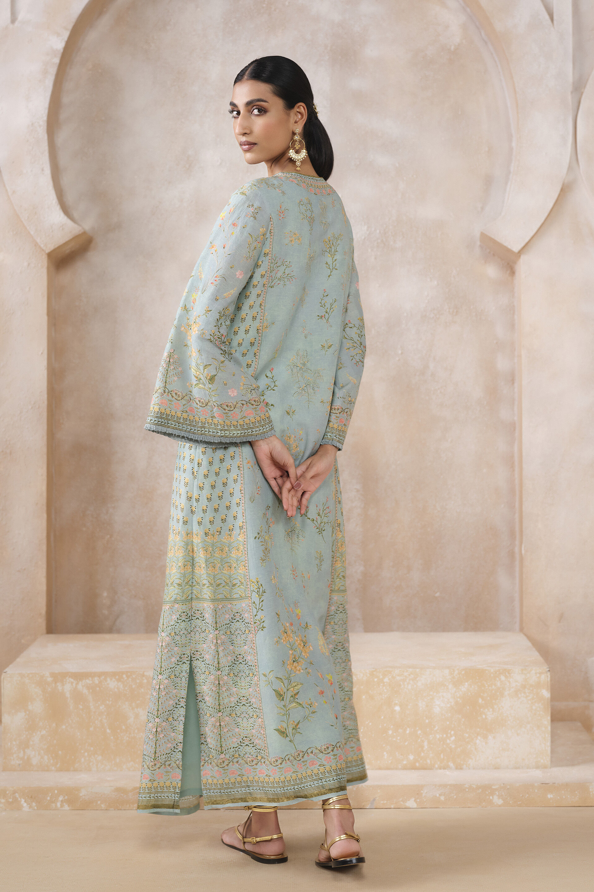 Ardith Linen Kaftan - Blue